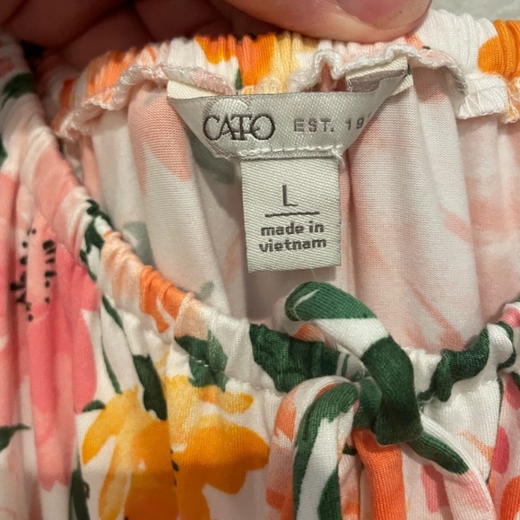 Cato Pink and White Puff Sleeve Maxi Sundress - Picture 3 of 6